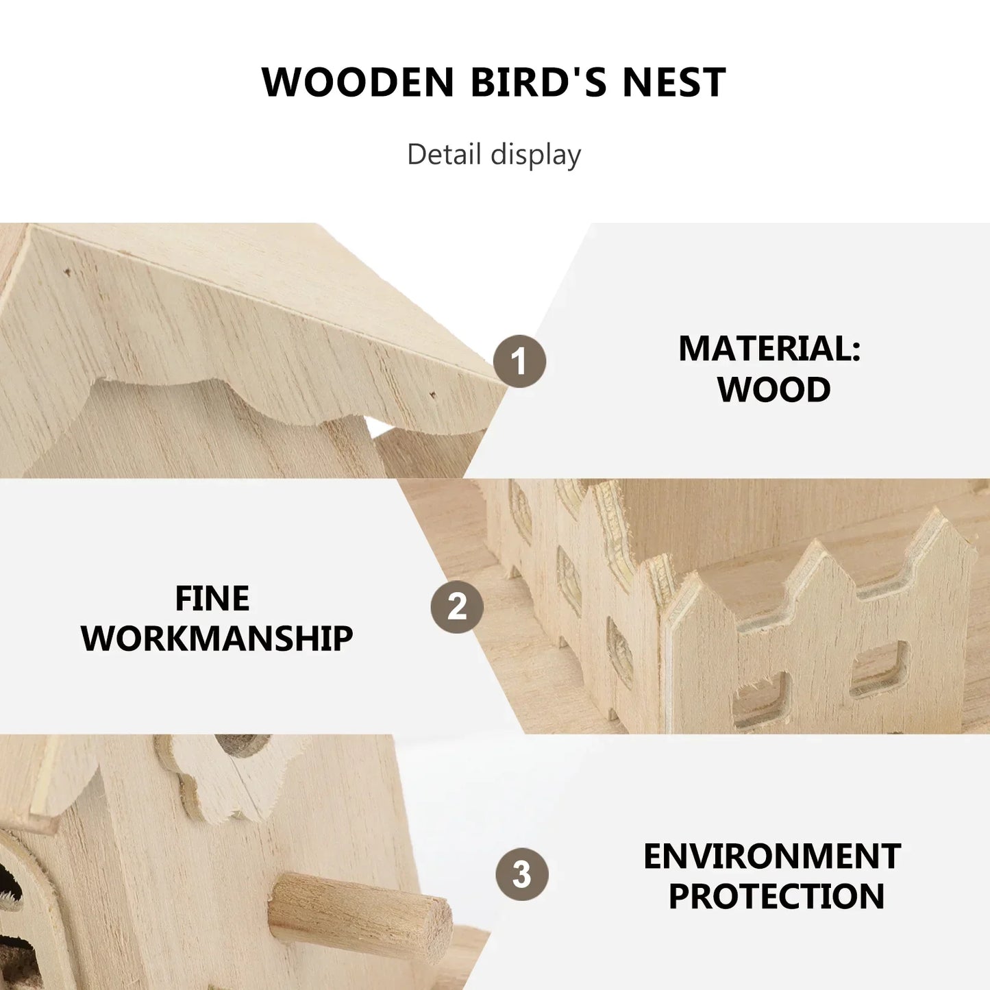 Wooden Bird Nest Box Garden Decor
