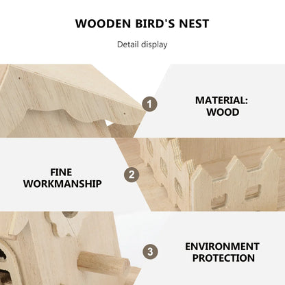 Wooden Bird Nest Box Garden Decor