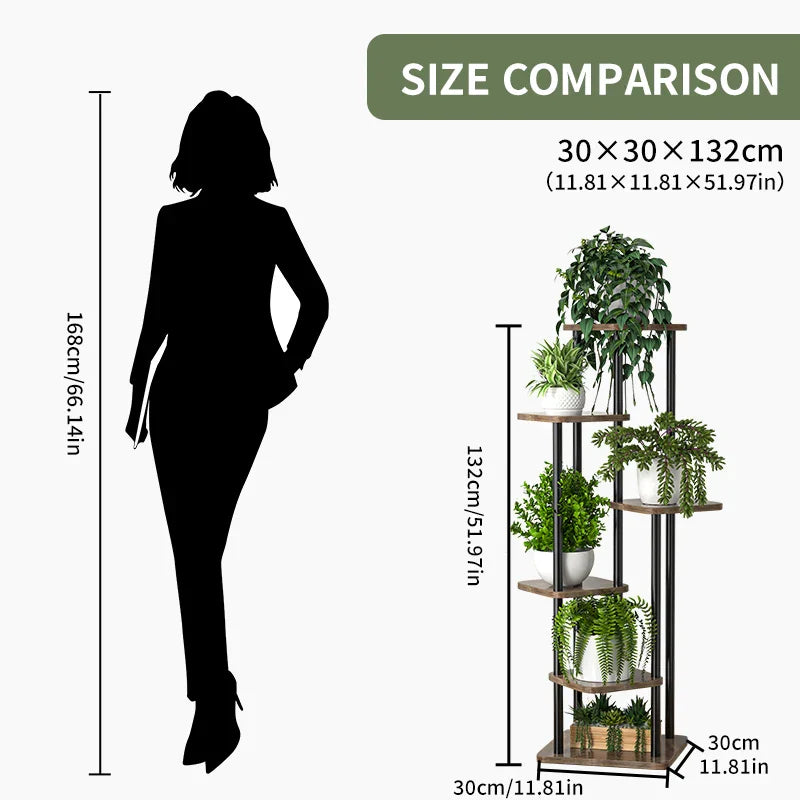 Wooden Flower Plant Stand Shelf - 4/5/6 Tier