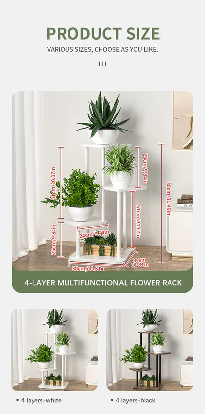 Wooden Flower Plant Stand Shelf - 4/5/6 Tier