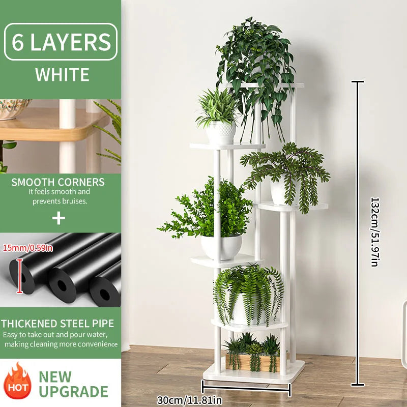 Wooden Flower Plant Stand Shelf - 4/5/6 Tier