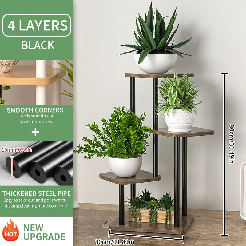 Wooden Flower Plant Stand Shelf - 4/5/6 Tier
