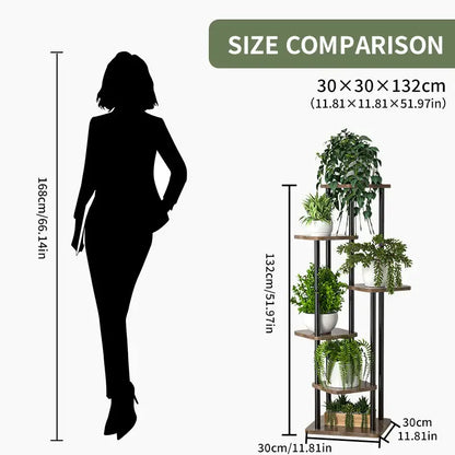 Wooden Flower Plant Stand Shelf - 4/5/6 Tier