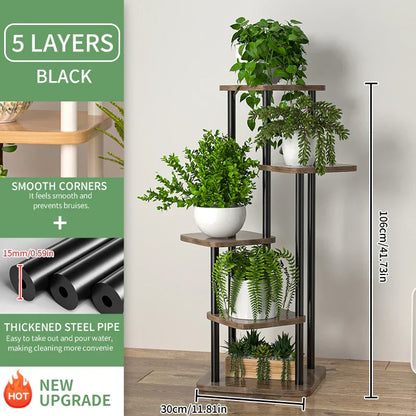 Wooden Plant Stand Shelf Tiered Flower Pot Display