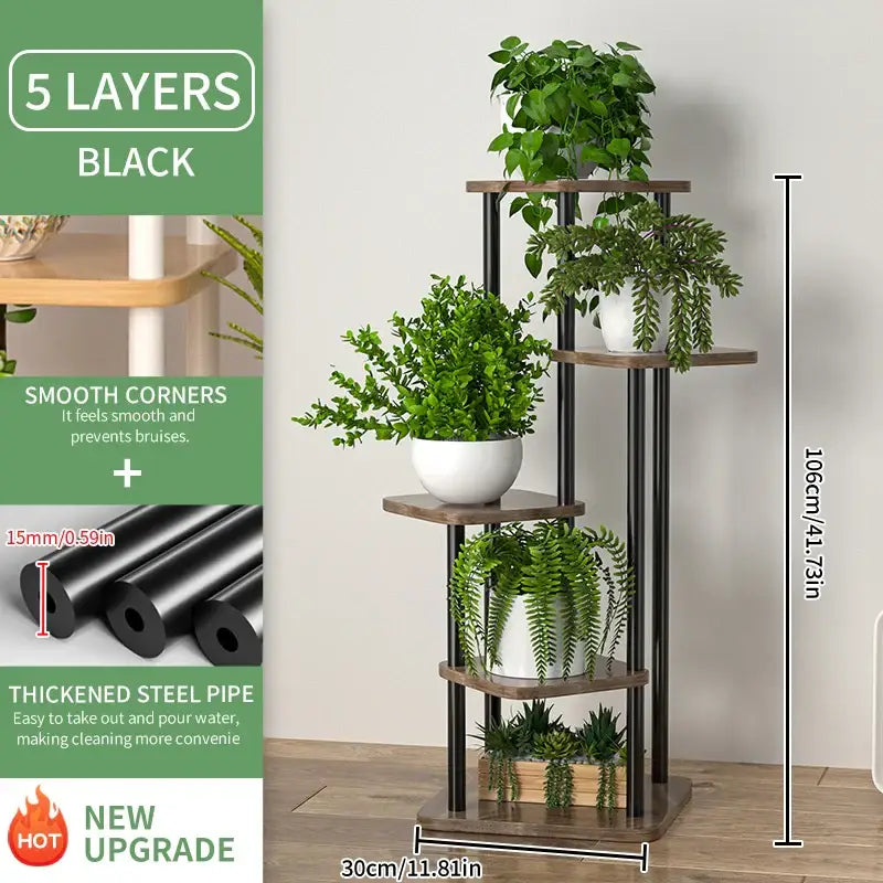 Wooden Plant Stand Shelf Tiered Flower Pot Display