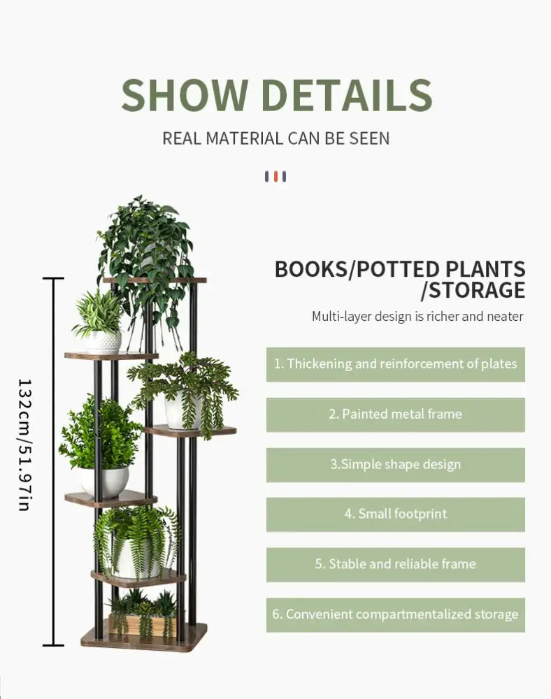 Wooden Plant Stand Shelf Tiered Flower Pot Display