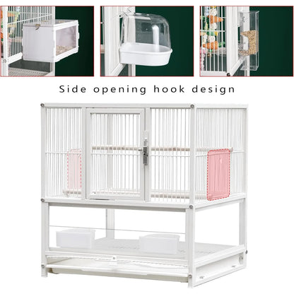 Wrought Iron Bird Cage for Conures, Lovebirds - 30 Inch