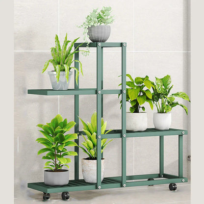 Wrought Iron Plant Stand with Wheels