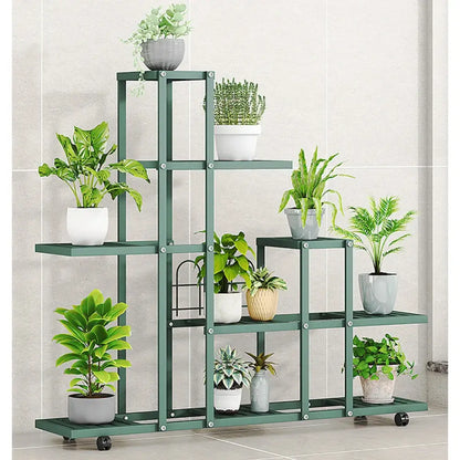Wrought Iron Plant Stand with Wheels