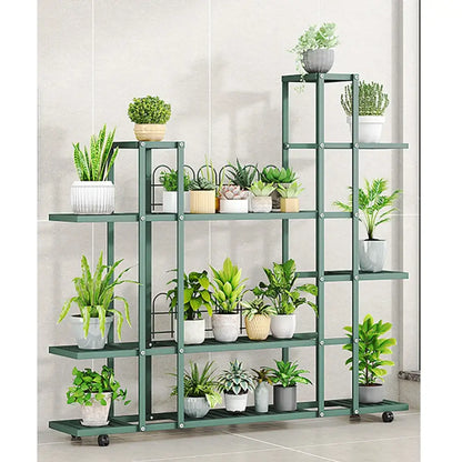 Wrought Iron Plant Stand with Wheels