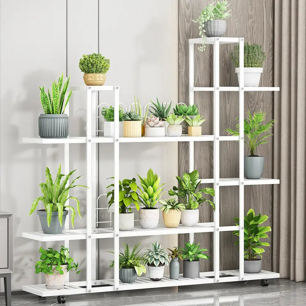 Wrought Iron Plant Stand with Wheels
