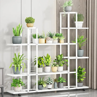 Wrought Iron Plant Stand with Wheels
