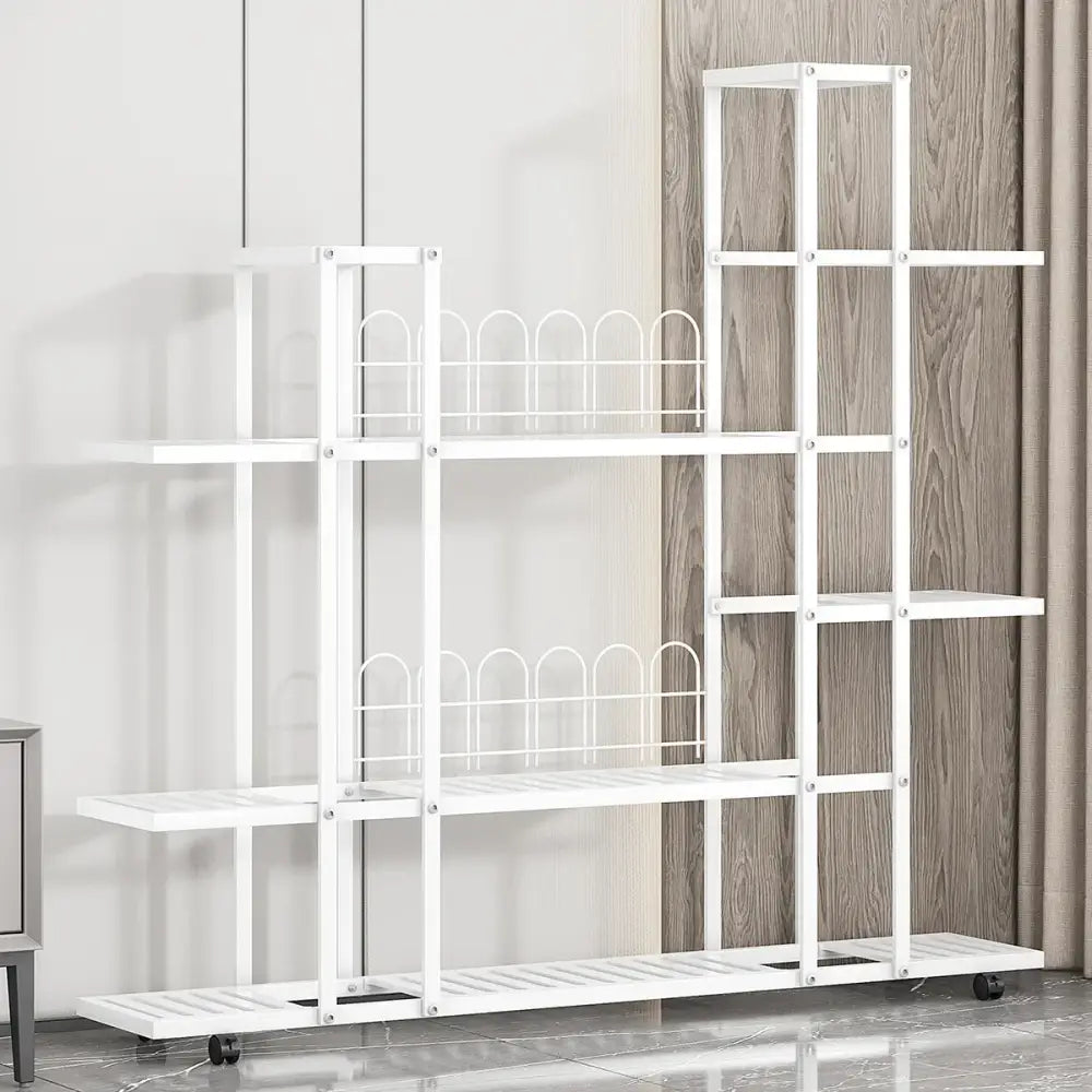 Wrought Iron Plant Stand with Wheels