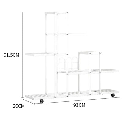 Wrought Iron Plant Stand with Wheels