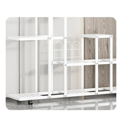 Wrought Iron Plant Stand with Wheels