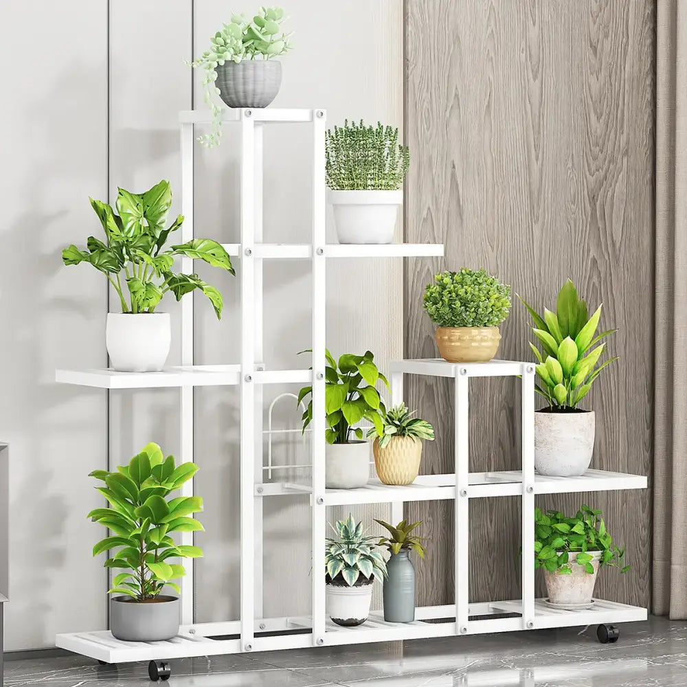 Wrought Iron Plant Stand with Wheels