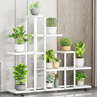 Wrought Iron Plant Stand with Wheels