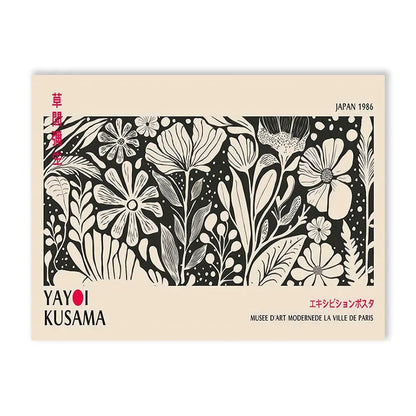 Póster de Arte Floral de Yayoi Kusama - Lienzo Grande