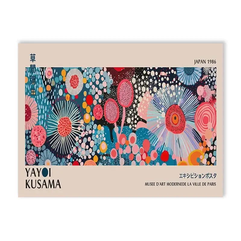 Póster de Arte Floral de Yayoi Kusama - Lienzo Grande
