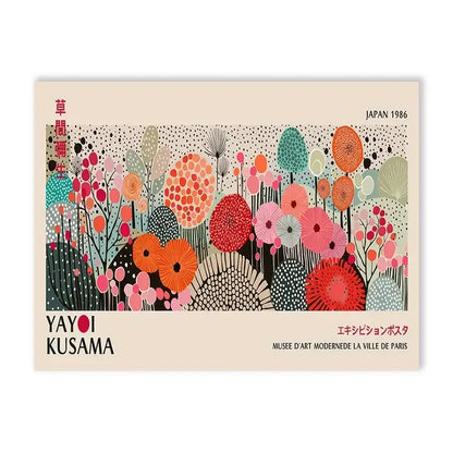 Póster de Arte Floral de Yayoi Kusama - Lienzo Grande