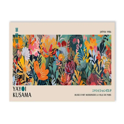 Póster de Arte Floral de Yayoi Kusama - Lienzo Grande