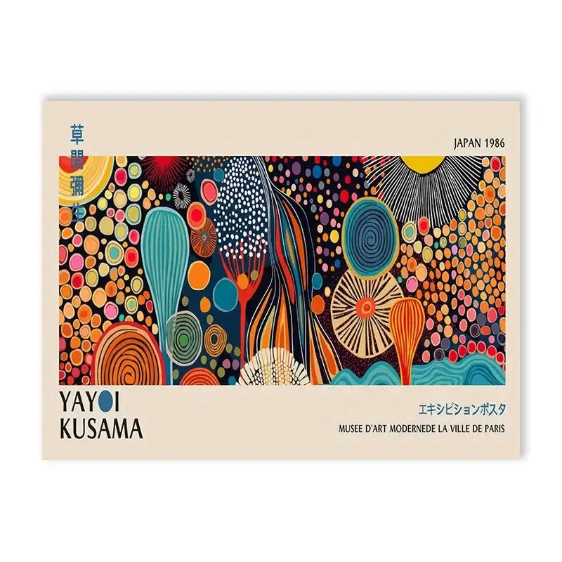 Póster de Arte Floral de Yayoi Kusama - Lienzo Grande