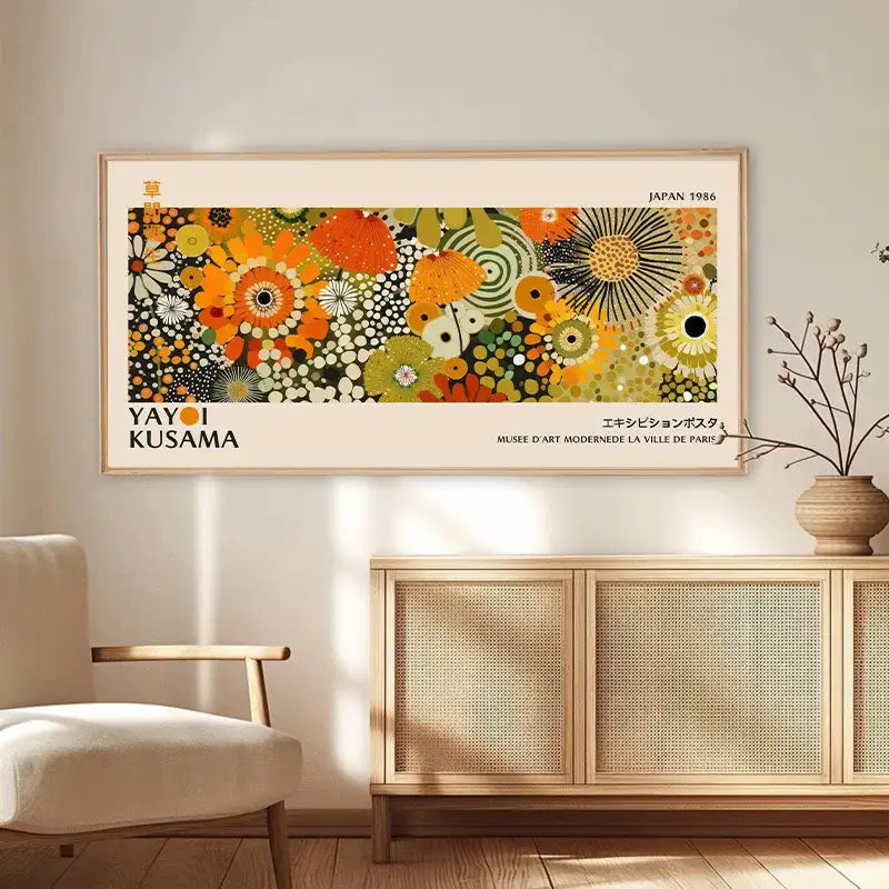 Póster de Arte Floral de Yayoi Kusama - Lienzo Grande