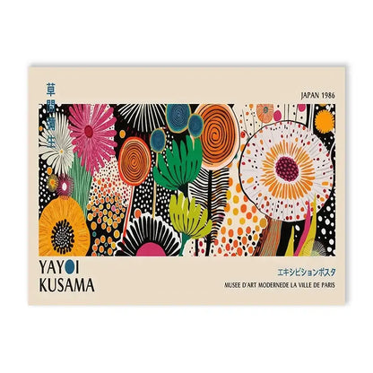 Póster de Arte Floral de Yayoi Kusama - Lienzo Grande
