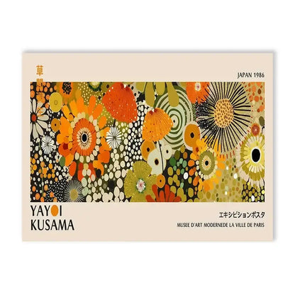 Póster de Arte Floral de Yayoi Kusama - Lienzo Grande