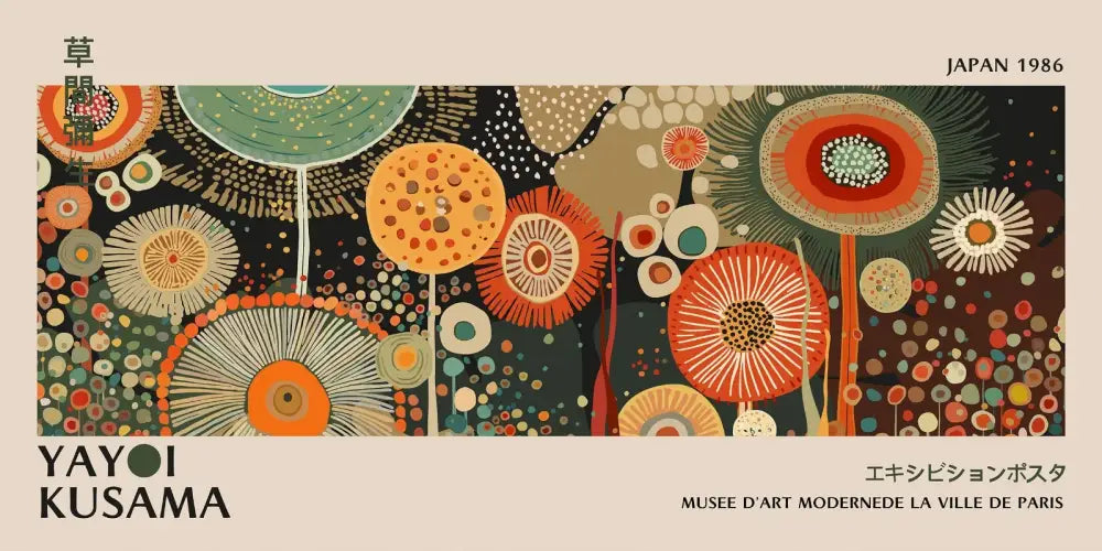 Yayoi Kusama Flower Canvas Wall Art