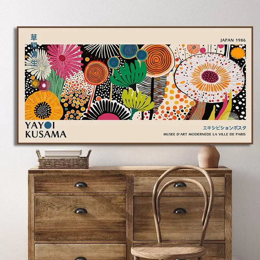 Yayoi Kusama Flower Canvas Wall Art