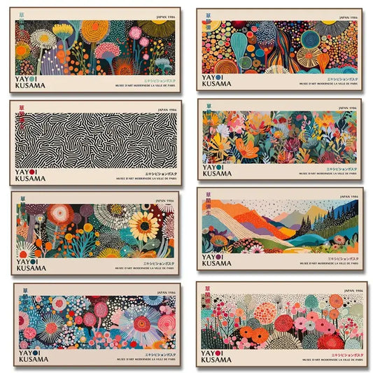 Yayoi Kusama Flower Canvas Wall Art