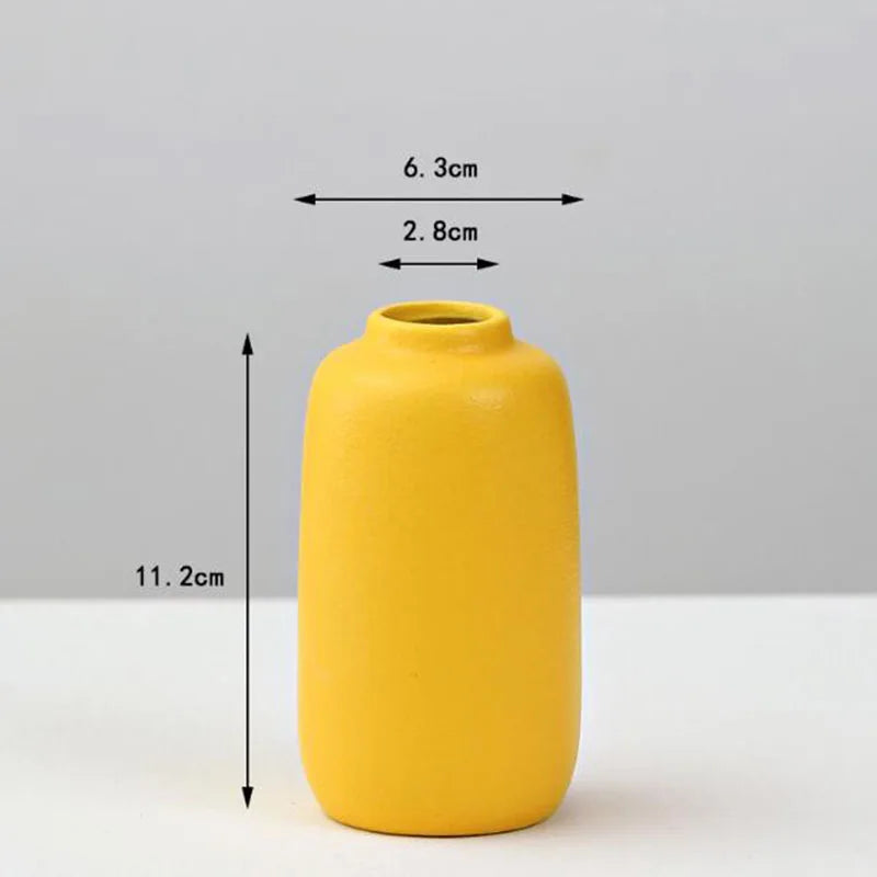 Yellow Porcelain Flower Vase for Home Decor