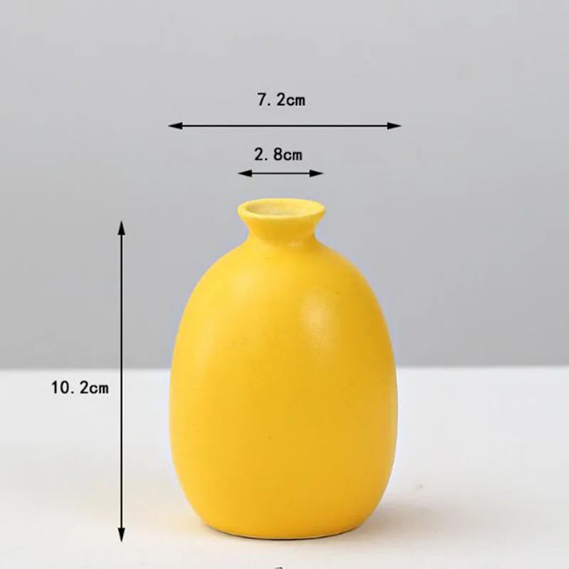 Yellow Porcelain Flower Vase for Home Decor