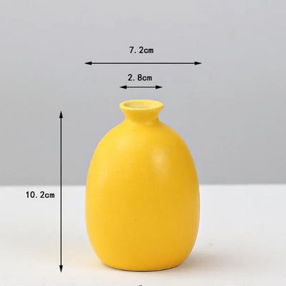 Yellow Porcelain Flower Vase for Home Decor