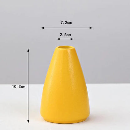 Yellow Porcelain Flower Vase for Home Decor