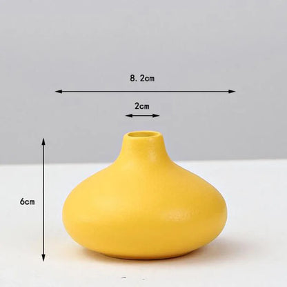 Yellow Porcelain Flower Vase for Home Decor