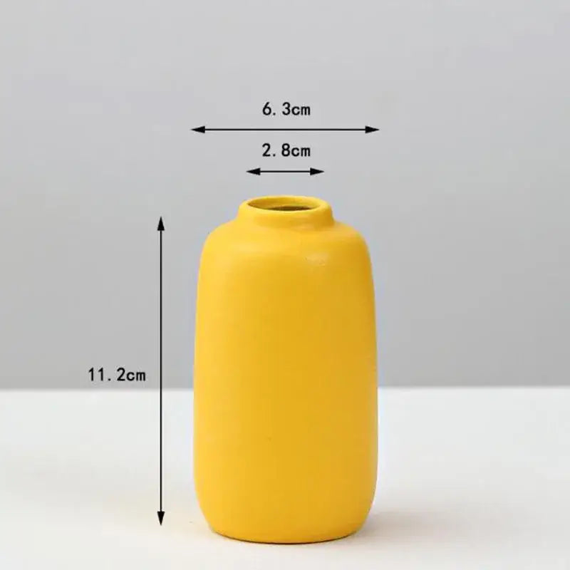Yellow Porcelain Flower Vase for Home Decor