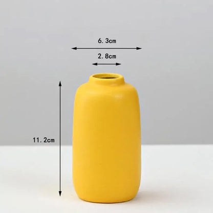 Yellow Porcelain Flower Vase for Home Decor