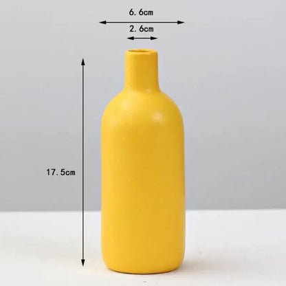 Yellow Porcelain Flower Vase for Home Decor
