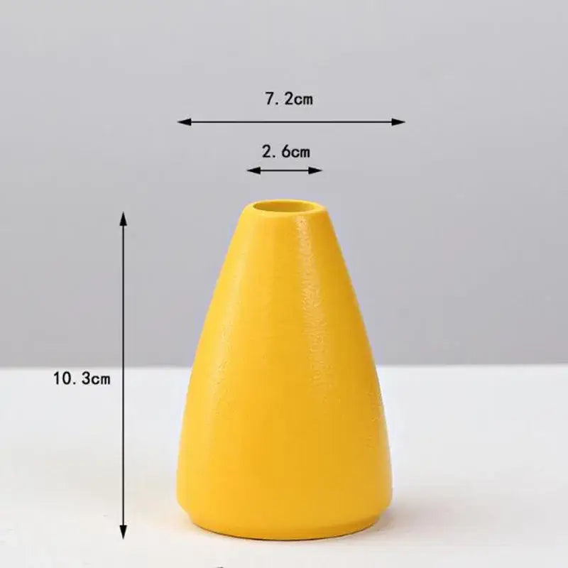 Yellow Porcelain Flower Vase for Home Decor