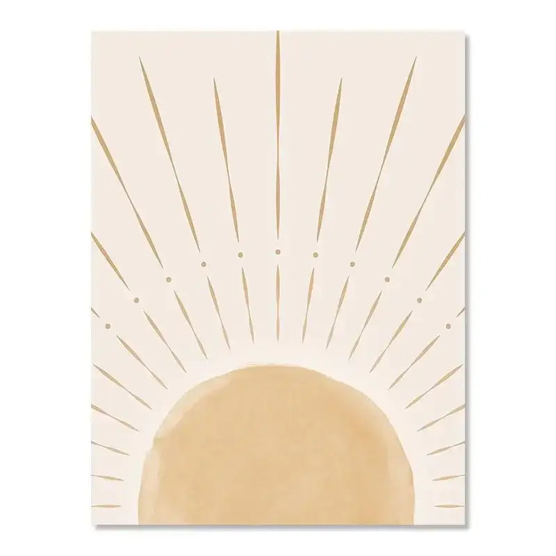 Yellow Sun Rising Horizon Wall Art