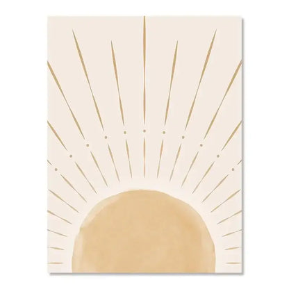 Yellow Sun Rising Horizon Wall Art