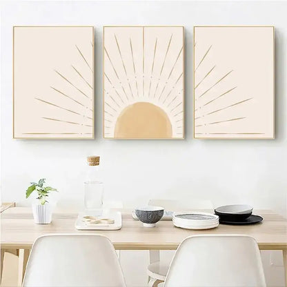 Yellow Sun Rising Horizon Wall Art