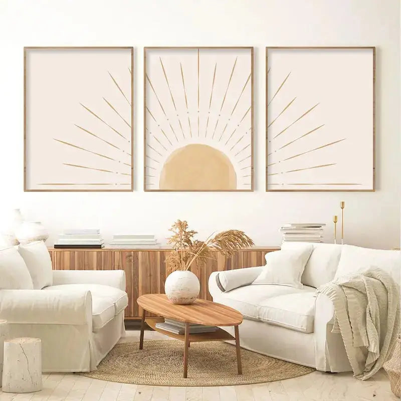 Yellow Sun Rising Horizon Wall Art