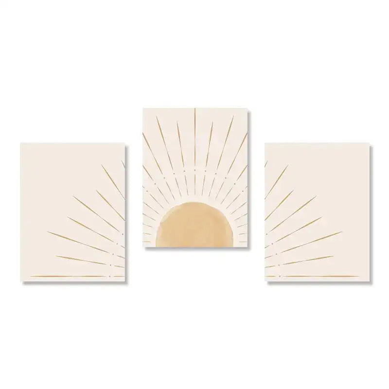 Yellow Sun Rising Horizon Wall Art