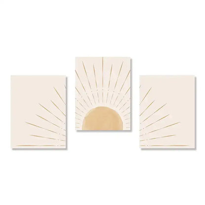Yellow Sun Rising Horizon Wall Art