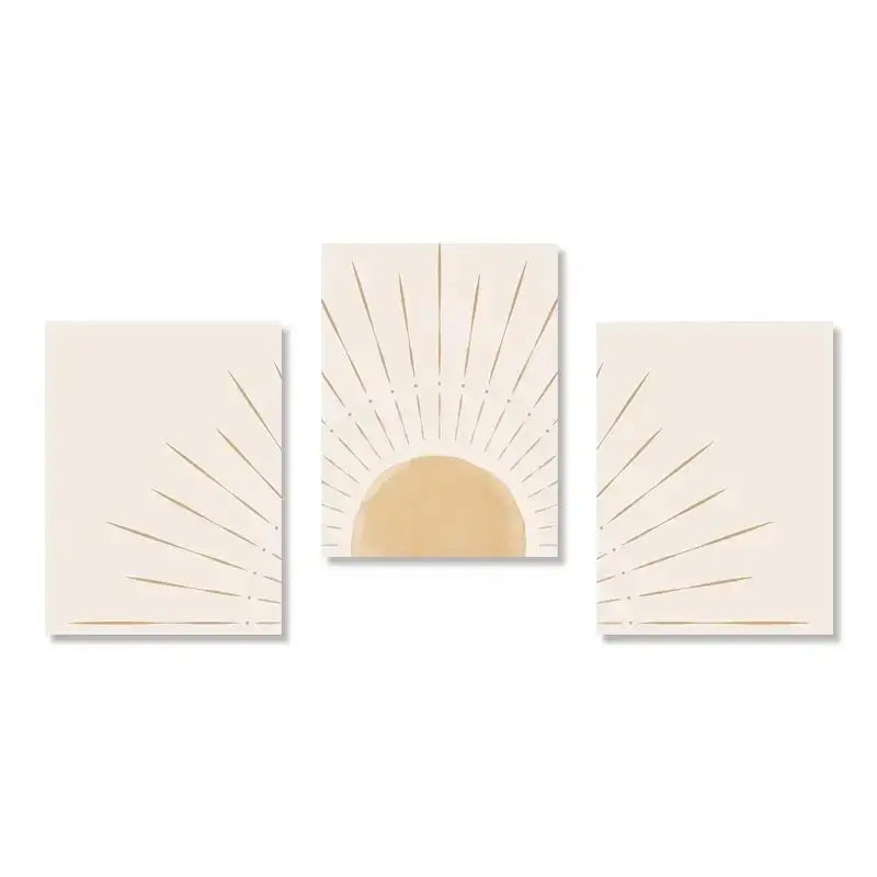 Yellow Sun Rising Horizon Wall Art