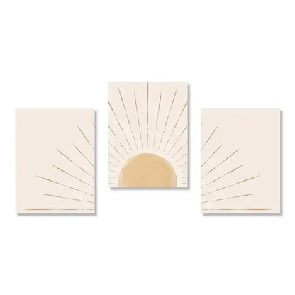 Yellow Sun Rising Horizon Wall Art