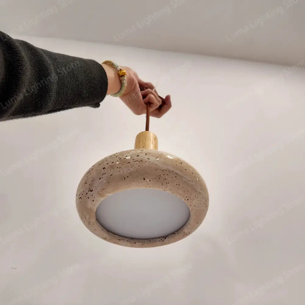 Lámpara colgante de travertino amarillo para isla de cocina